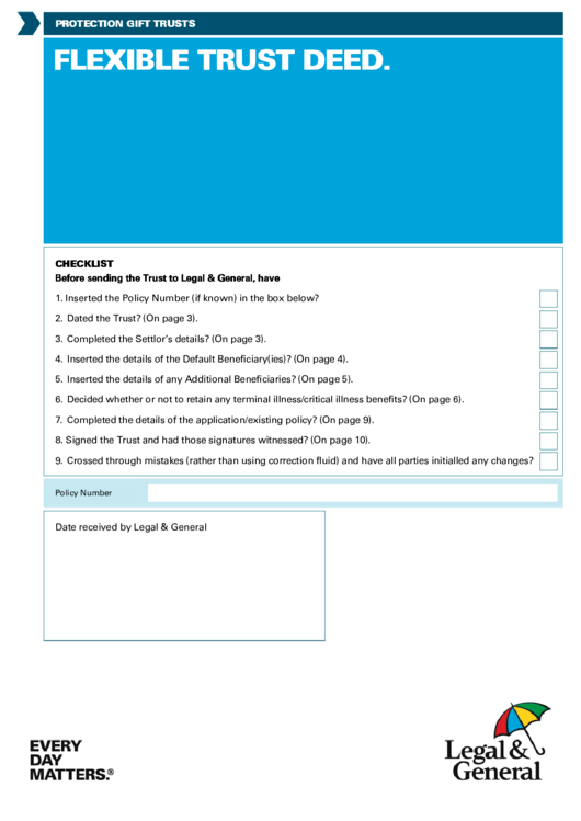 Fillable Flexible Trust Deed Form printable pdf download