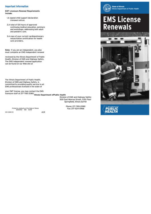 Ems License Renewals printable pdf download