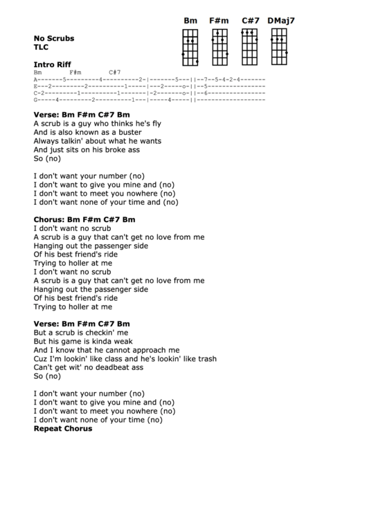 No Scrubs Tlc printable pdf download