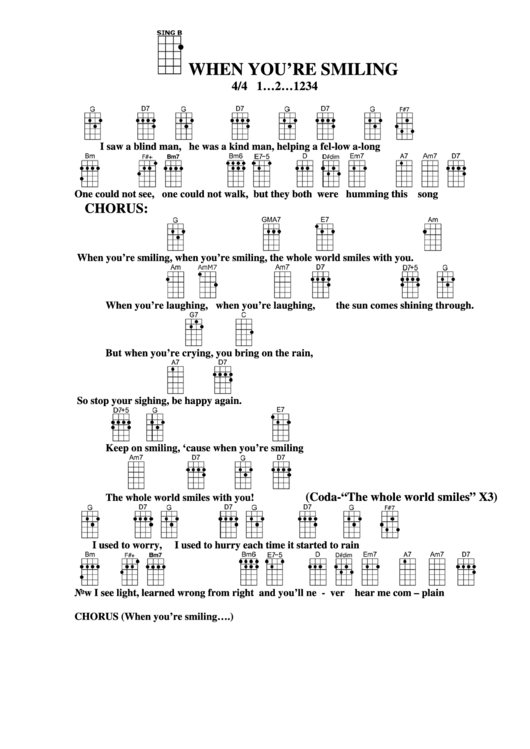 When You'Re Smiling (With Verses) Chord Chart printable pdf download