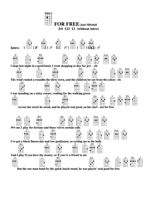 For Free Joni Mitchell Chord Chart printable pdf download