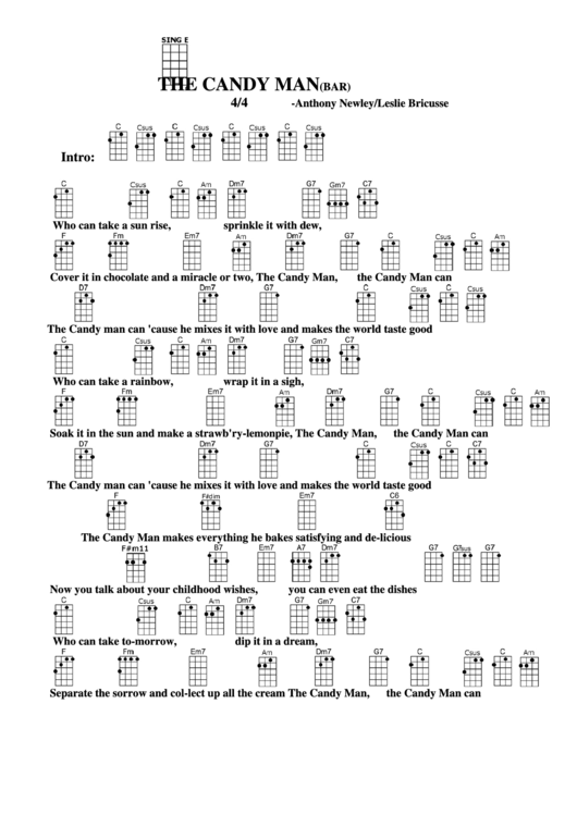 Chord Chart Anthony Newley/leslie Bricusse The Candy Man (Bar