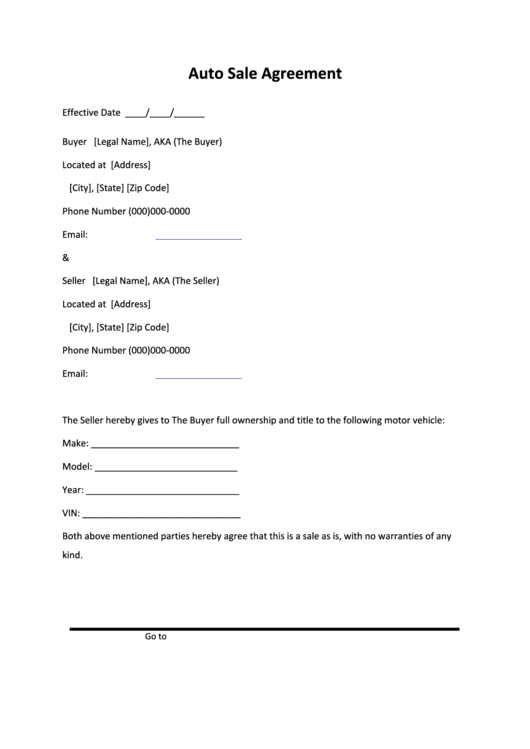 Top Car Sale Agreement Templates free to download in PDF format