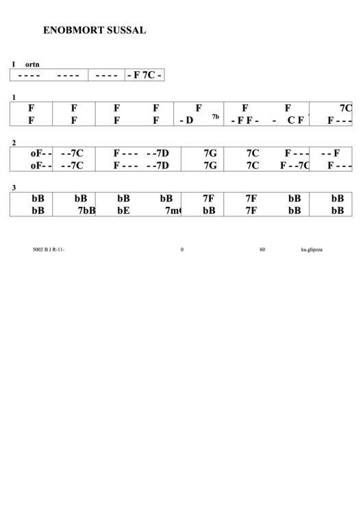 Lassus Trombone Jazz Chord Chart printable pdf download