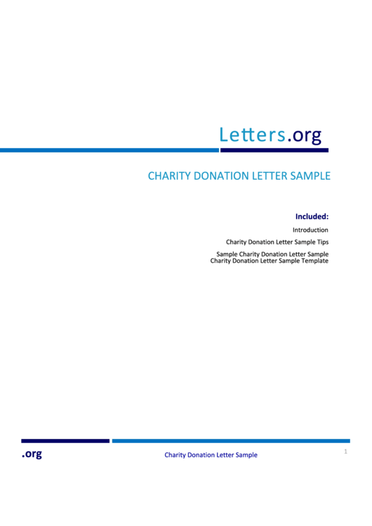 Sample Charity Donation Letter Template printable pdf download