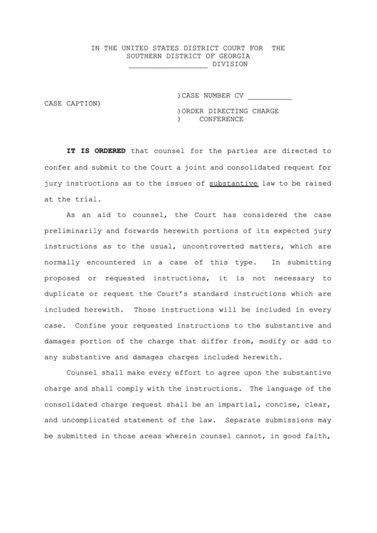 Order Directing Charge ) Conference printable pdf download