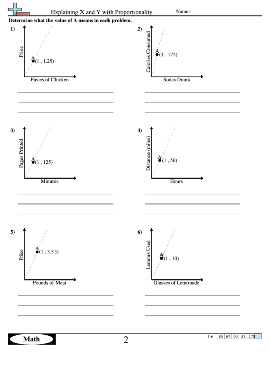 Math Worksheets Explaining X And Y With Proportionality printable pdf