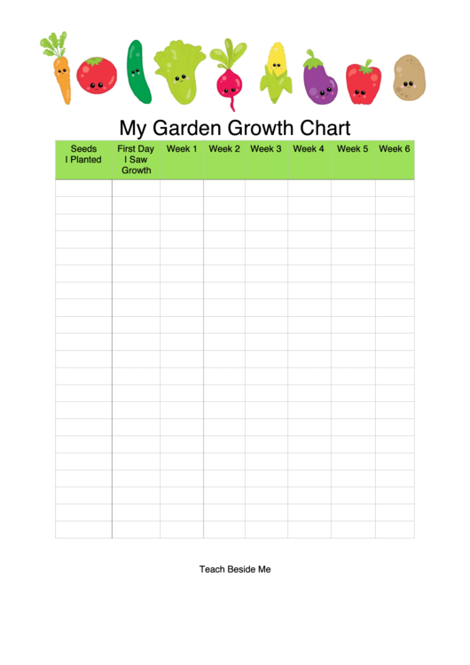My Garden Growth Chart printable pdf download