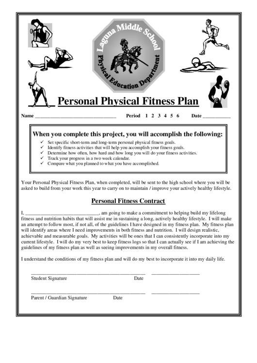 Personal Physical Fitness Plan printable pdf download