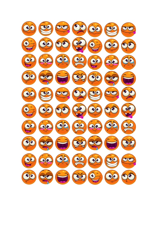 Small Smiley Face Templates - Emotions printable pdf download