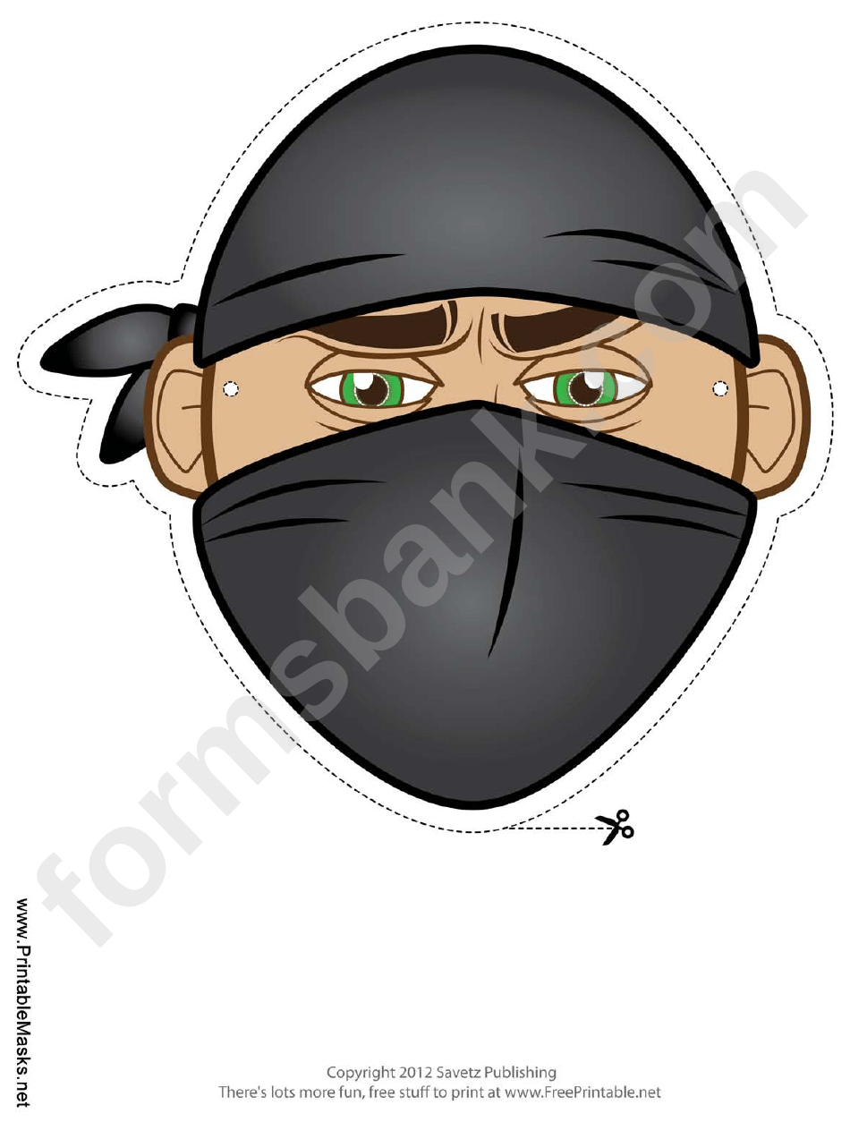 Ninja Mask Template printable pdf download