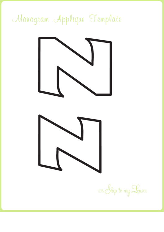 Letter Z Alphabet Templates printable pdf download