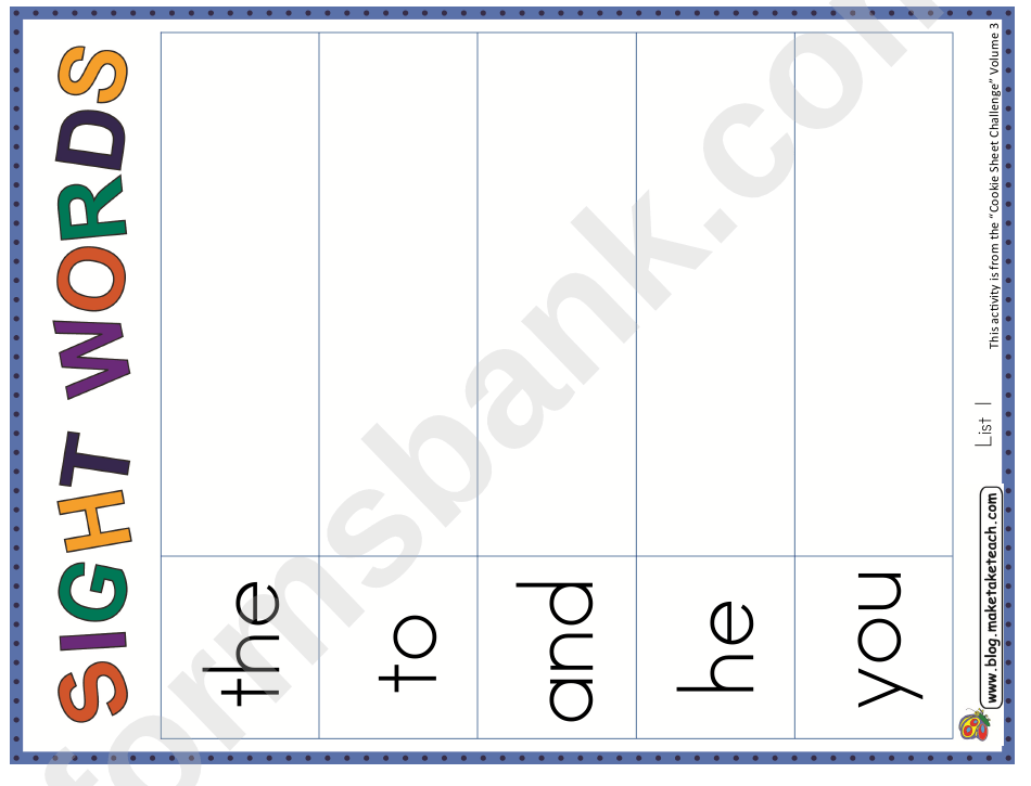 5 Building Sight Words Templates printable pdf download