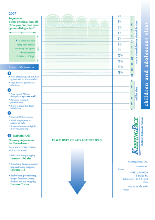 Top 15 Foot Size Charts free to download in PDF format