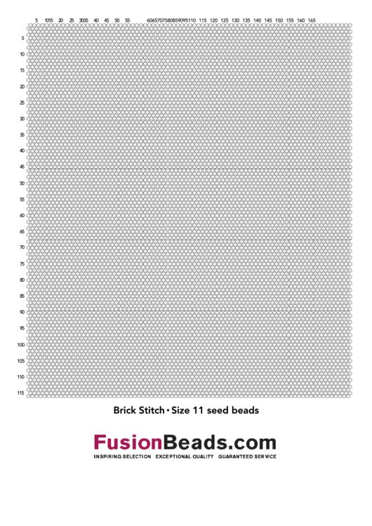 Brick Stitch Graph Paper Size 11 Seed Beads printable pdf download