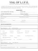 Fillable Vial Of Life Form printable pdf download
