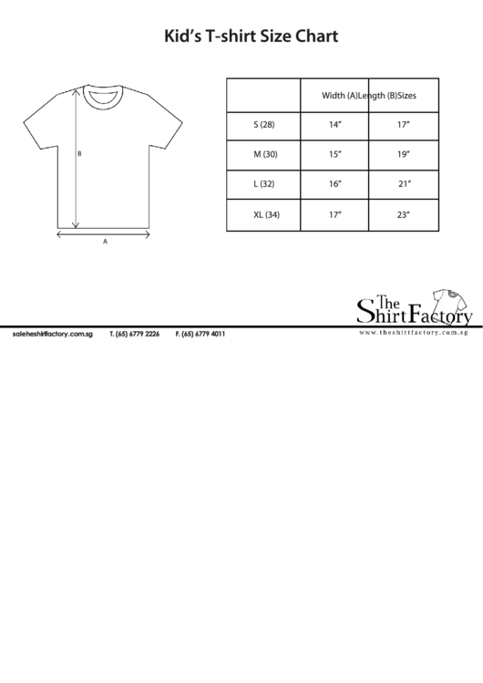 Top Kids Shirt Size Charts free to download in PDF format