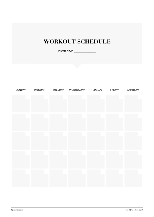 Workout Schedule Template printable pdf download