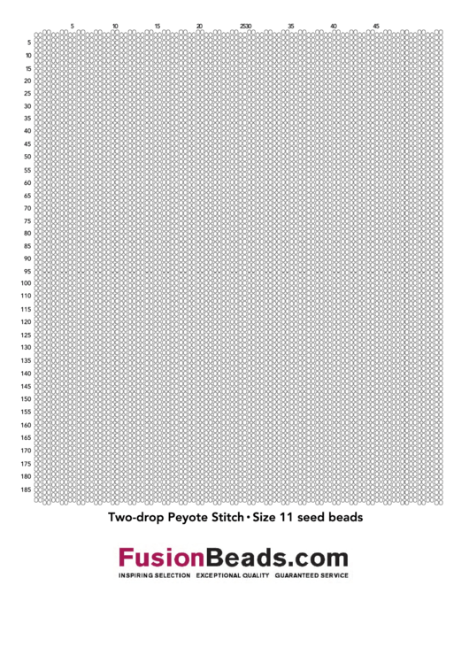 TwoDrop Peyote Stitch Graph Paper Size 11 Seed Beads printable pdf