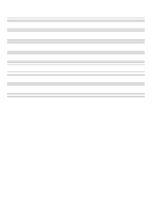 Blank Staff Paper 8 Staves Per Page, Landscape printable pdf download