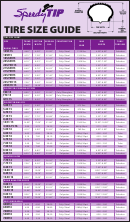 Tire Size Chart printable pdf download