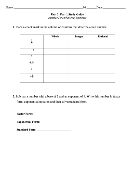 Rational Numbers Worksheet printable pdf download