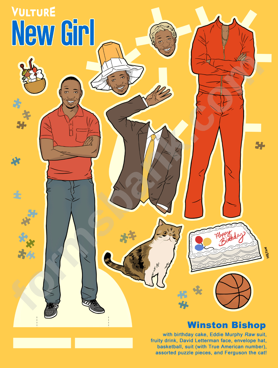 Winston Paper Doll Template printable pdf download