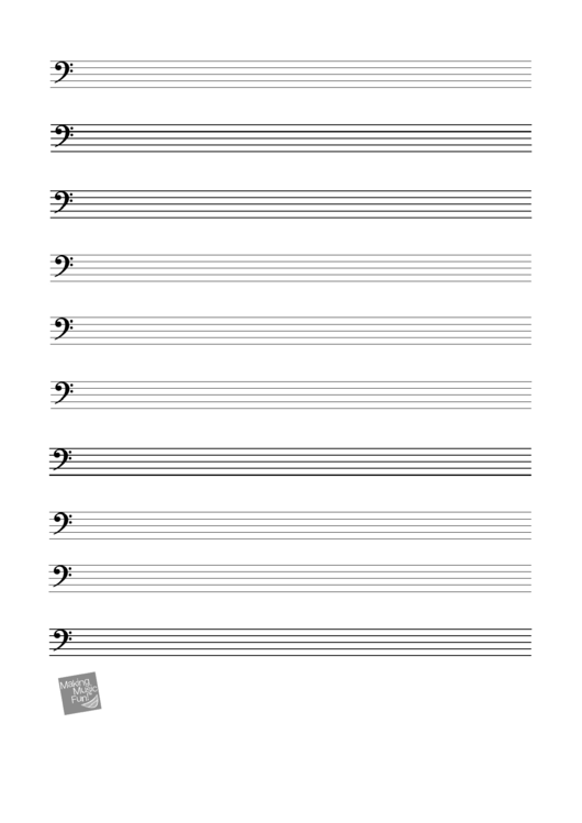 Bass Clef Staff Paper printable pdf download