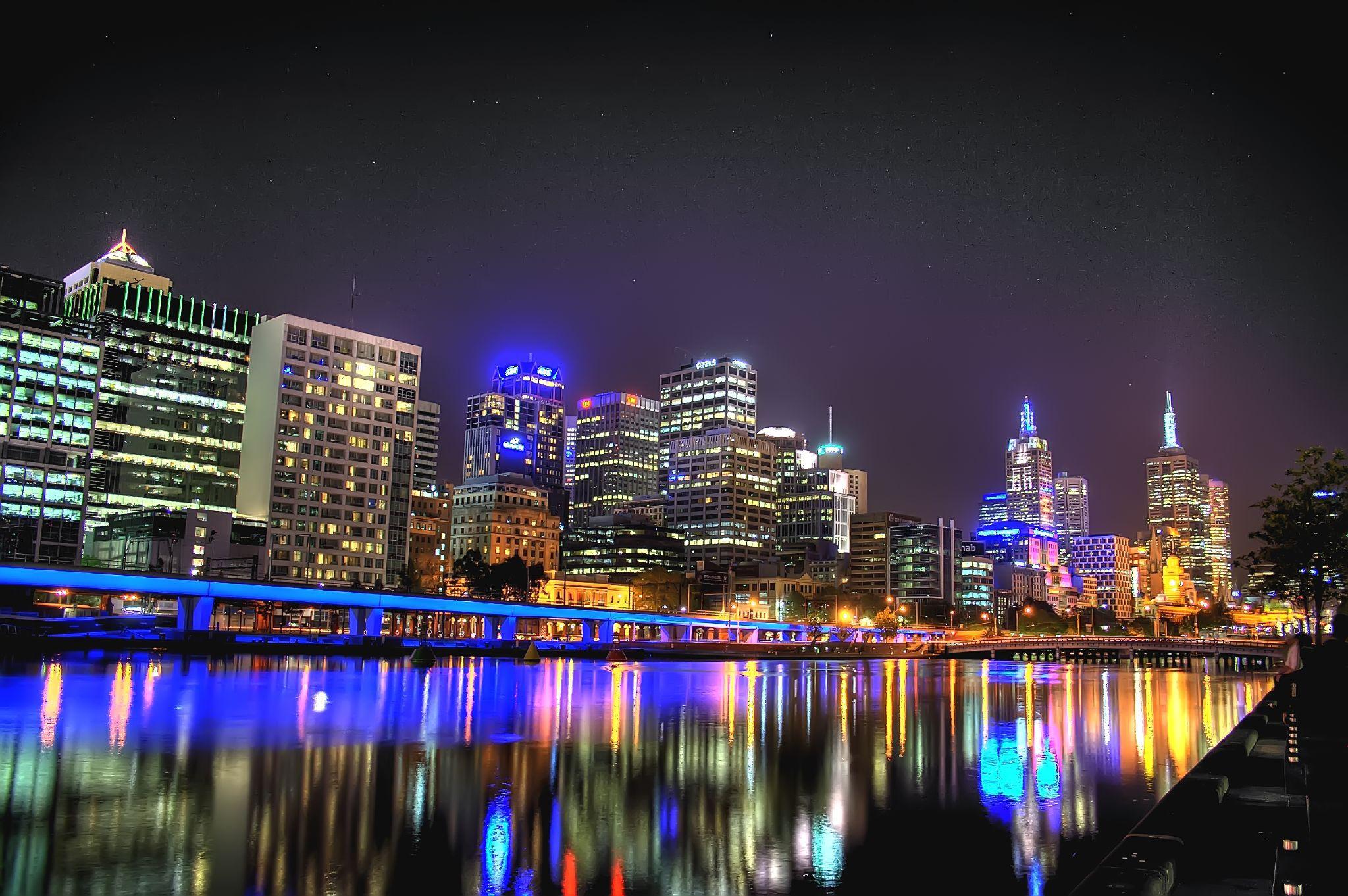 HD Melbourne Australia City Reflection Cool Wallpaper Download Free