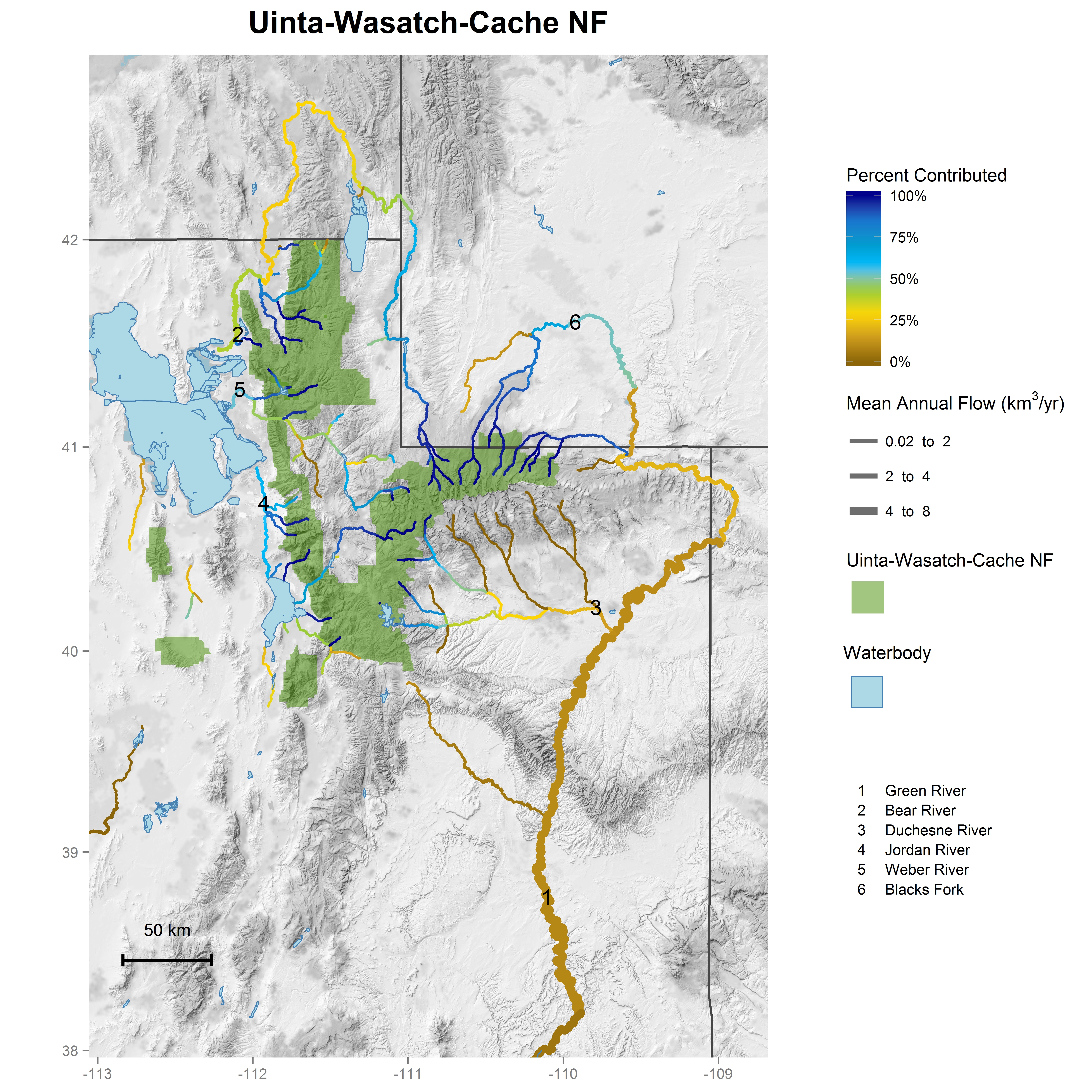 National forest contributions to streamflow Intermountain Region (Region 4) Rocky Mountain
