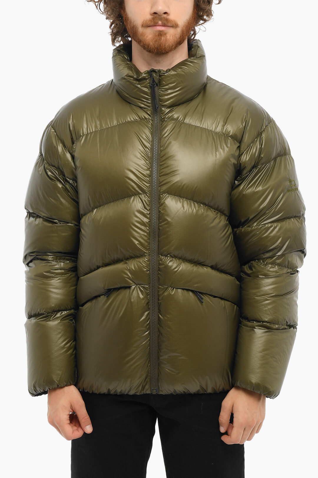 Woolrich Solid Color Down Jacket with Zip Closure men Glamood Outlet