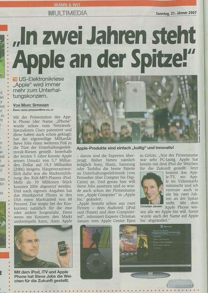 heute in unserer zeitung entdeckt.. Sonstiges Galerie MacTechNews.de