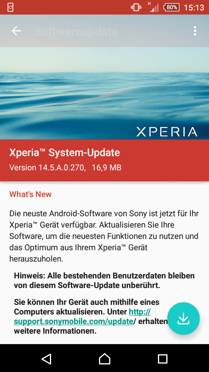 Android echtes Over the Air Update Screenshots Galerie