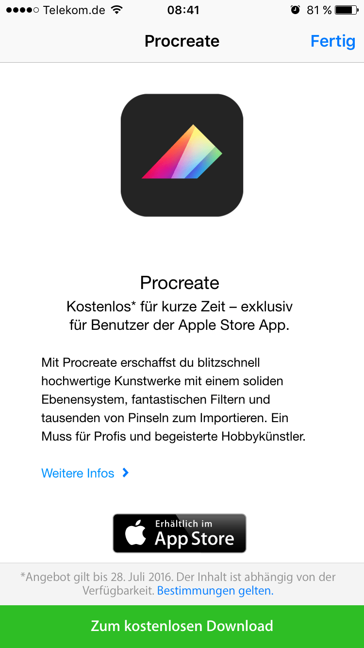 Apple verschenkt ZeichenApp Procreate Pocket News MacTechNews.de