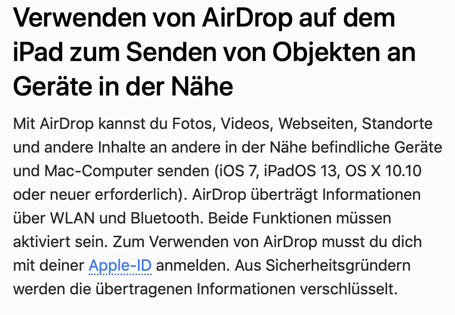 AIRDROP Seit einiger Zeit nur in eine Richtung möglich Software