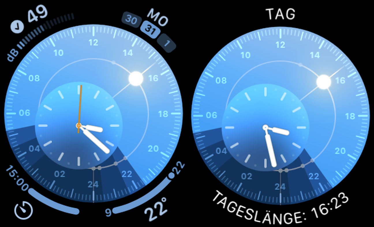 Apple Watch Wie das SonnenuhrZifferblatt funktioniert und was es
