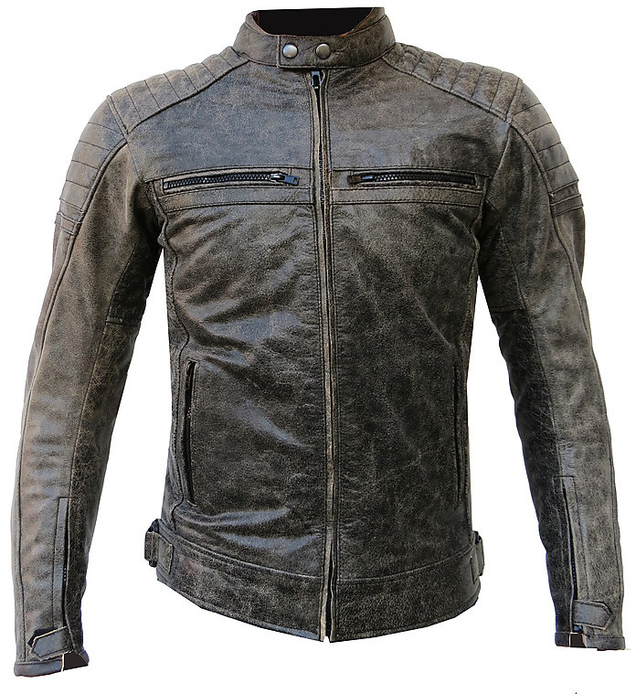 KIT RISPARMIO Giacca Moto pelle Vintage Stech + Casco