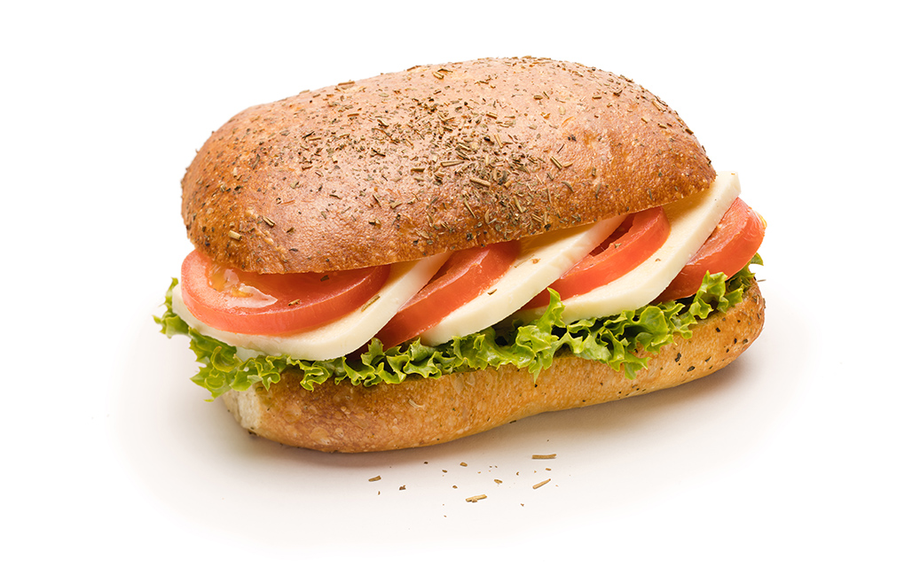 FocacciaMozzarellaSandwich belegte Semmel