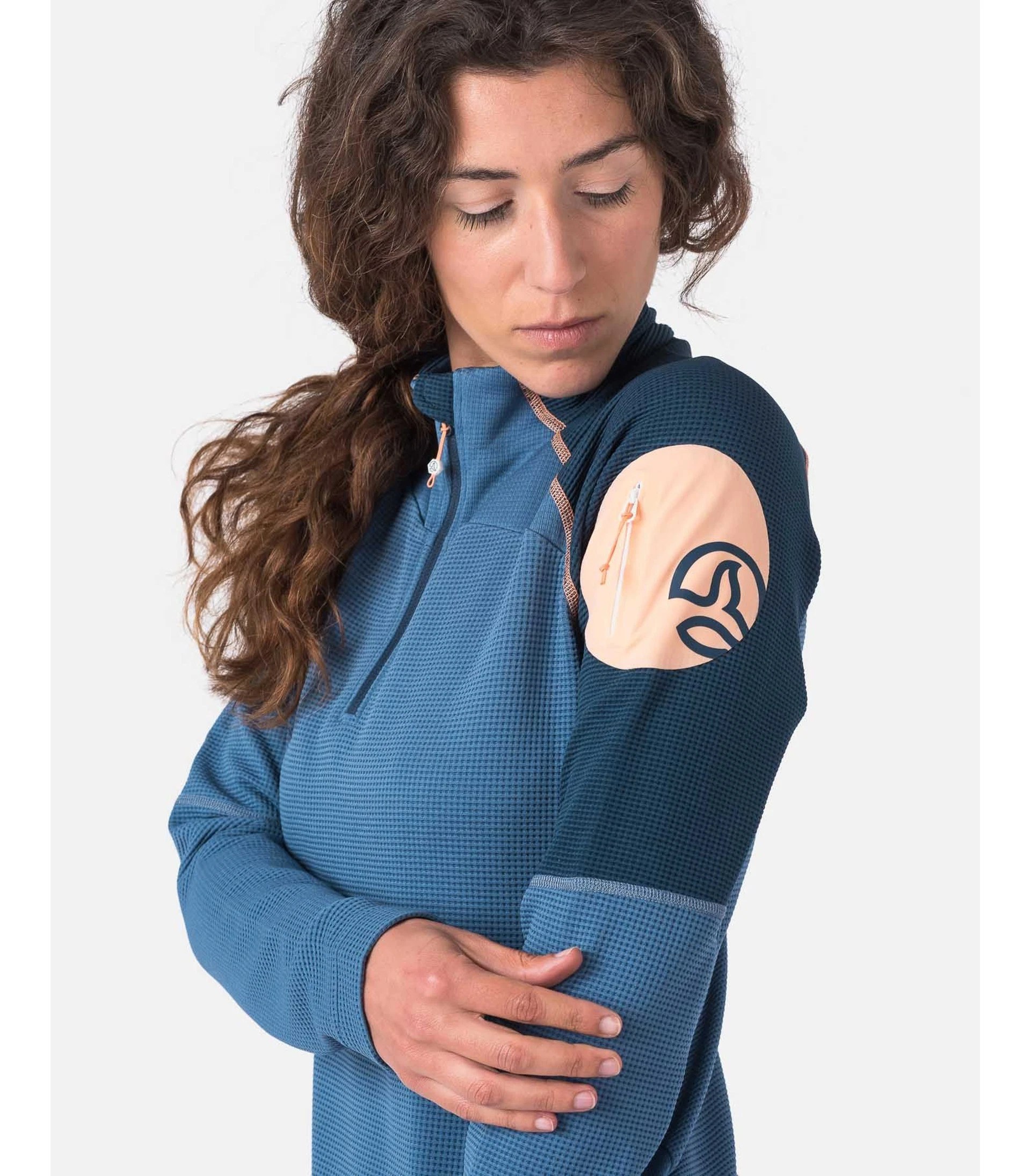 Mikina TERNUA CAMISETA LEMIKA 1/2 ZIP W Lady, deep lake Rock Point