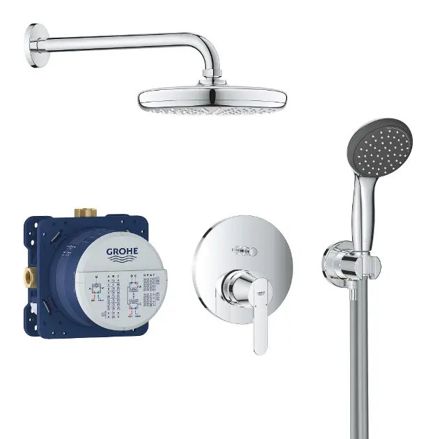 Grohe Get Set de douche 210 avec mitigeur encastré, 3 jets, chrome