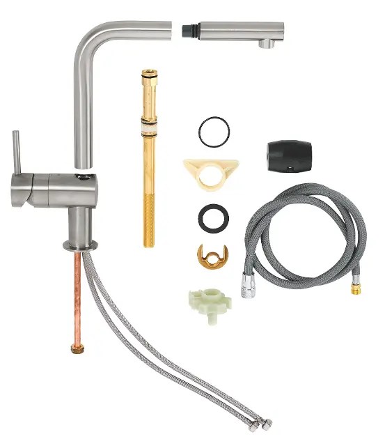 Grohe Minta Keukenkraan met uittrekbare sproeikop, supersteel