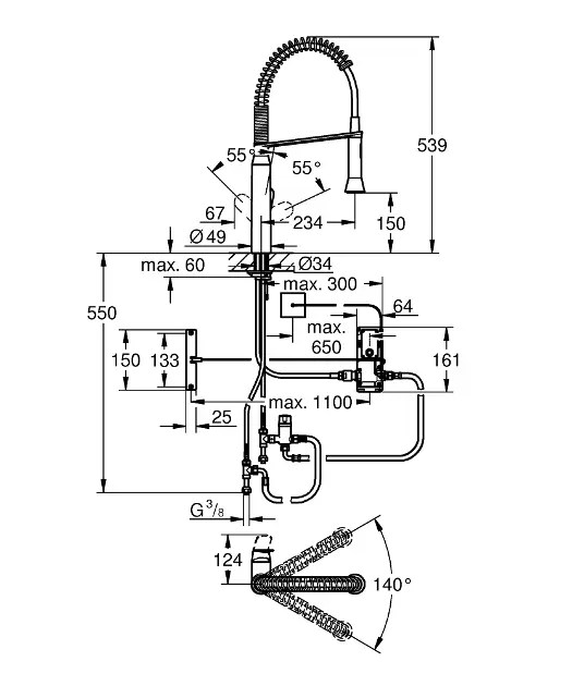 Grohe K7 Foot Control Elektronische Spültischarmatur, verchromt 30312000 Sanitino.at