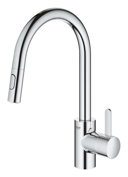 Grohe Eurosmart Cosmopolitan - Keukenkraan Met Uittrekbare Handdouche, Chroom 31481001 | Sanitino.nl
