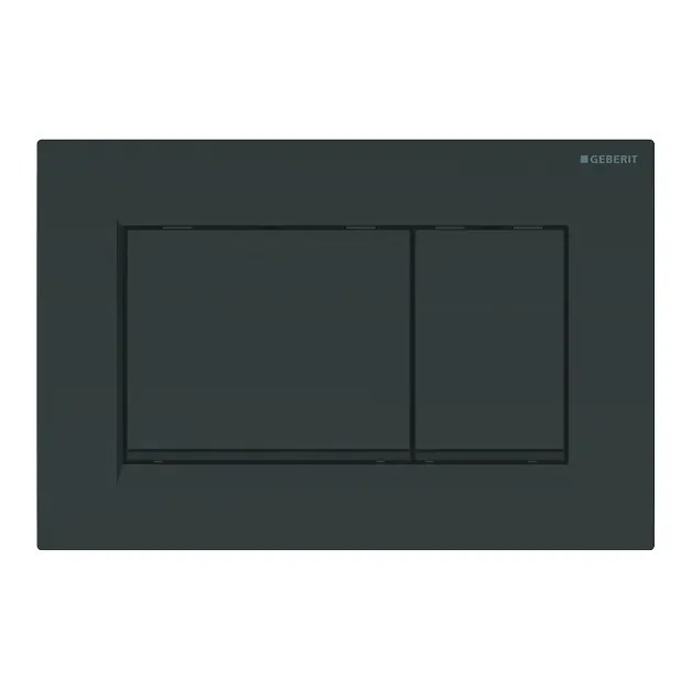 Geberit Sigma30 - Bedieningsplaat, Dual Flush Spoeling, Glanzend Zwart/Mat Zwart Streepje 115.883.Dw.1 | Sanitino.nl