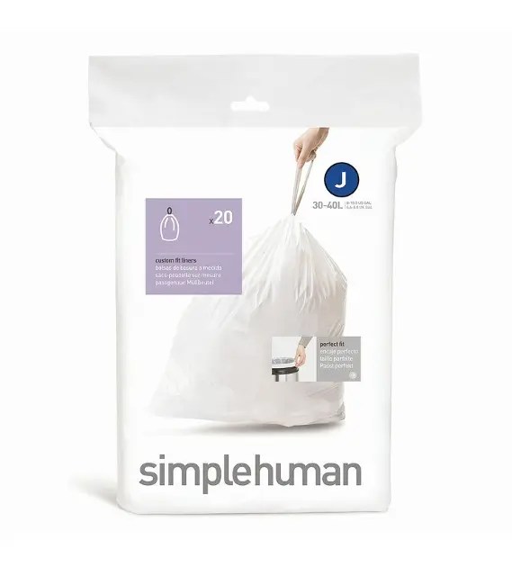 Simplehuman Accessoires Sacs poubelle 3045 l, type J, 20 pièces