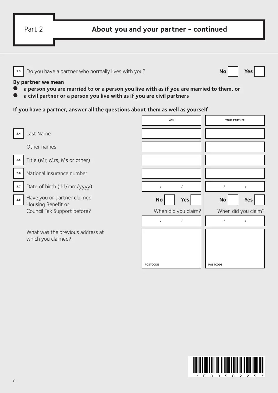 Islington, Greater London United Kingdom Application Form for Housing Benefit (Including Local