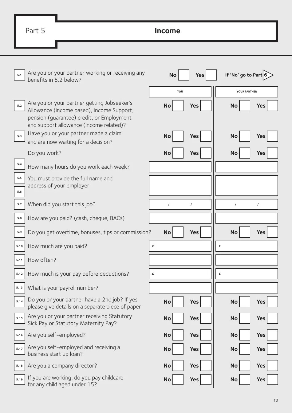Islington, Greater London United Kingdom Application Form for Housing Benefit (Including Local