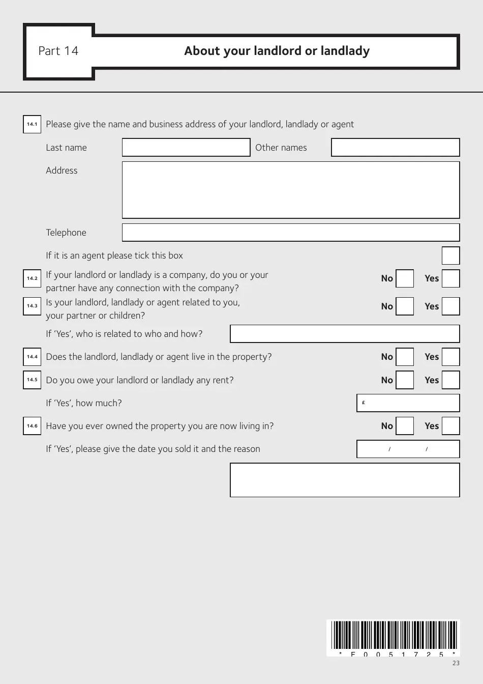 Islington, Greater London United Kingdom Application Form for Housing