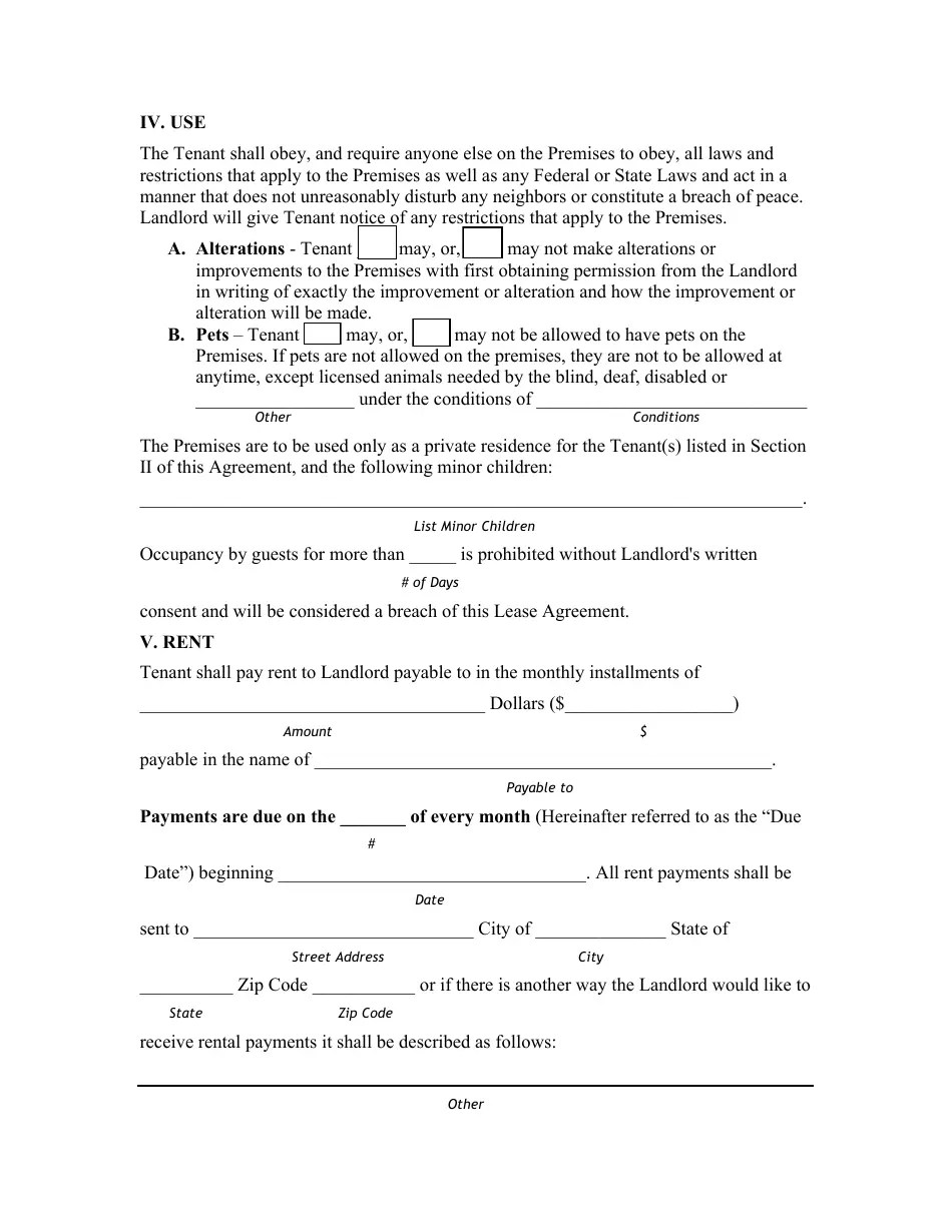 Vermont Residential Lease Agreement Form Fill Out, Sign Online and