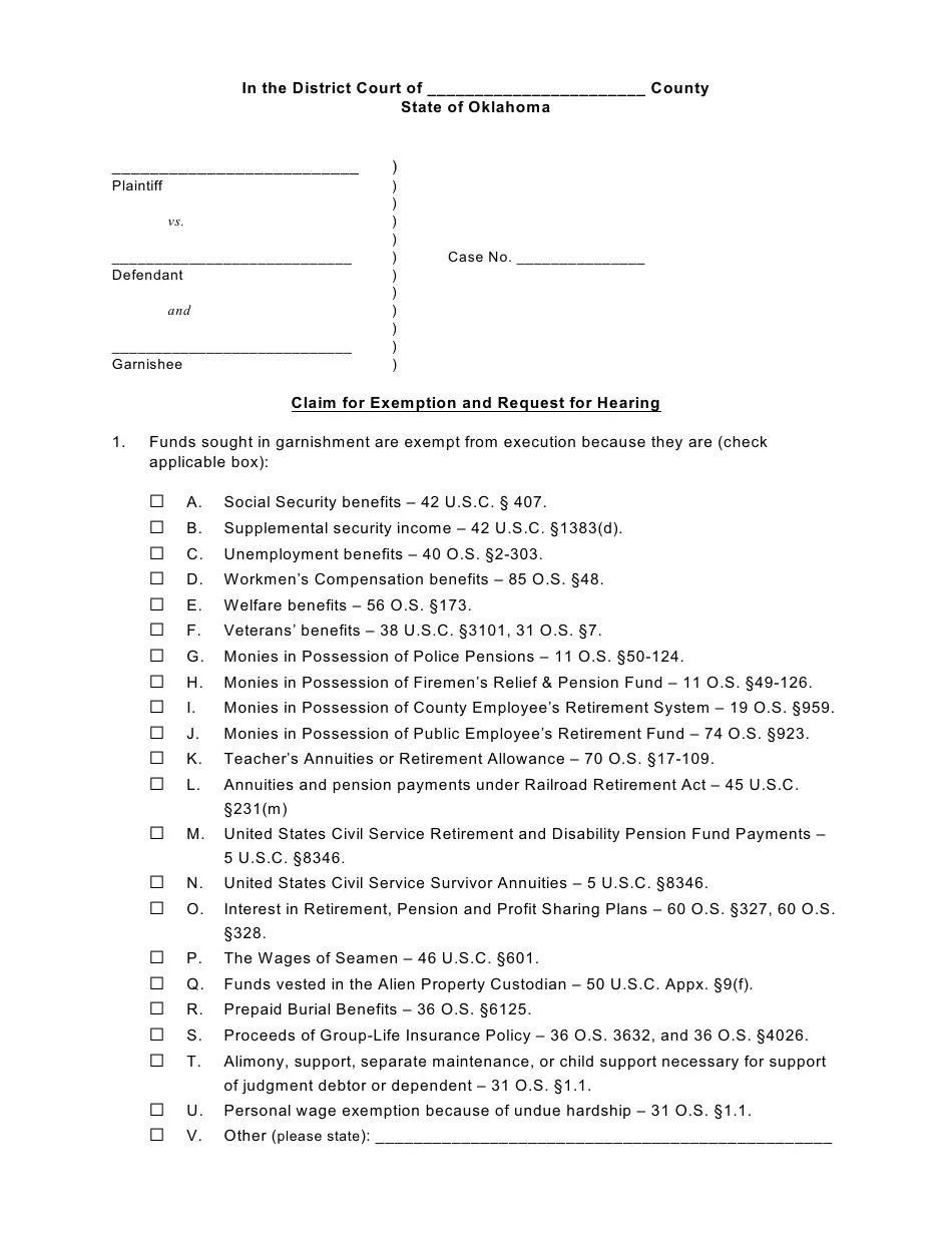 Form 22 Fill Out, Sign Online and Download Printable PDF, Oklahoma